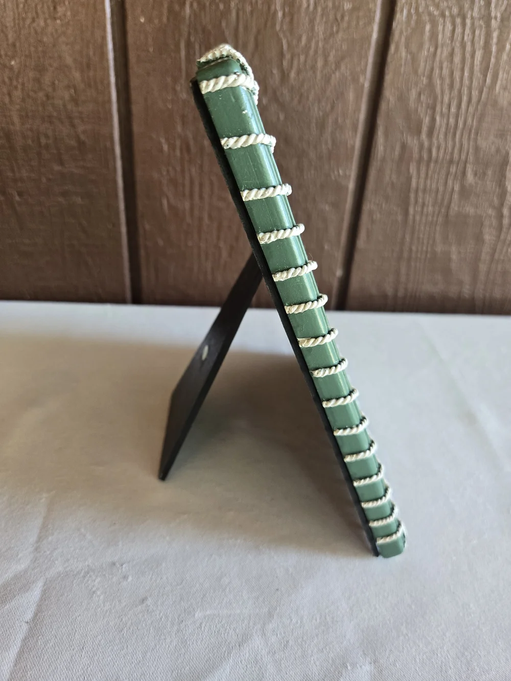 Burgundy and Cream With Green Border And Rope Accent Photo Frame Set of 2